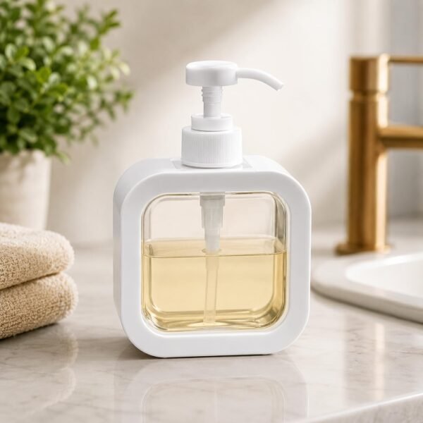 Modern Handwash Dispenser Bottle Set of 2 – Refillable Liquid Soap Pump Dispensers for Bathroom & Wash Basin
